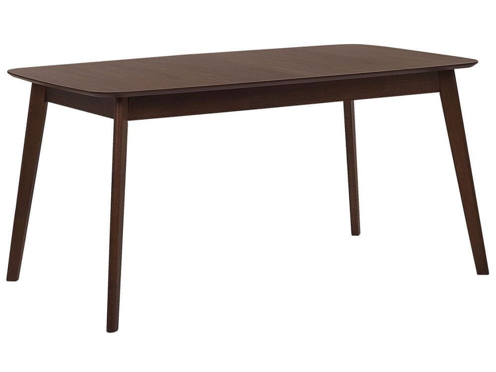 Beliani Jedálenský stôl 150 x 90 cm tmavé drevo MADOX